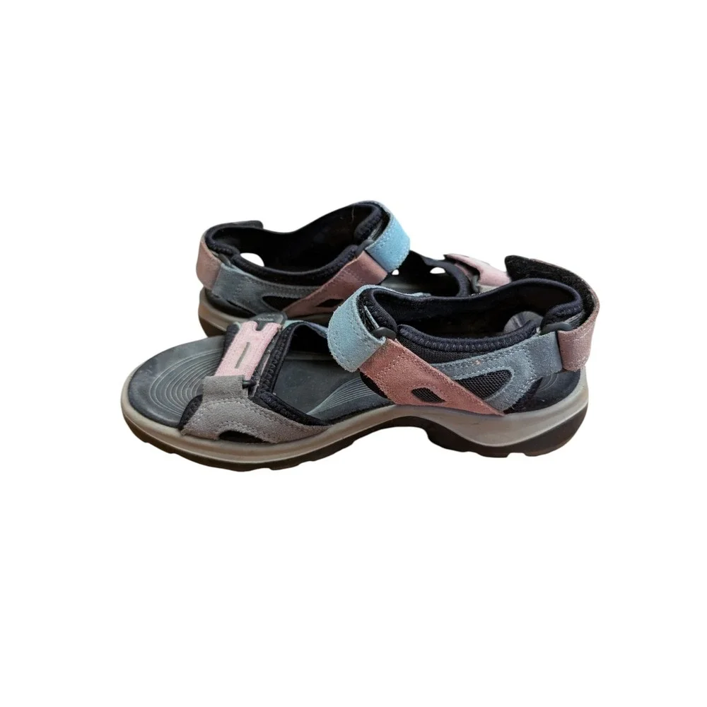 ECCO Yucatan Womens Sandals Multi Color Pastel Suede Hiking Walking Strappy 40 - Picture 4 of 9